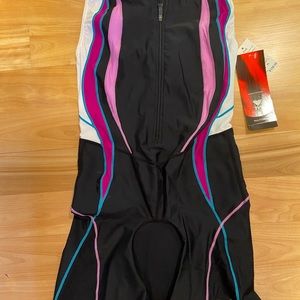 TYR TriSuit Brand New Never Worn Black Magenta Pink and Teal in Womens Size XL
